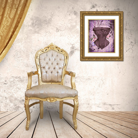 Corsetier Gold Ornate Wood Framed Art Print with Double Matting by Lavoie, Tina