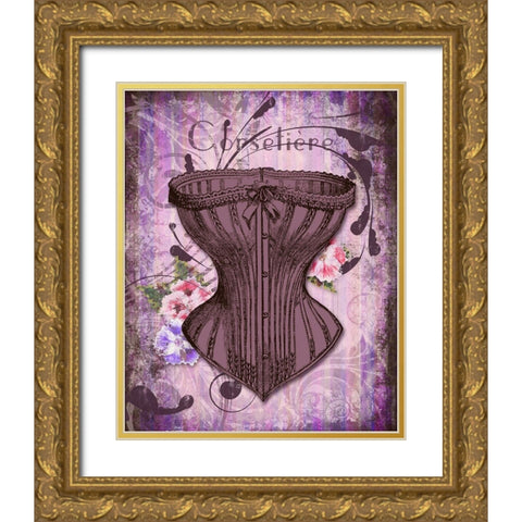 Corsetier Gold Ornate Wood Framed Art Print with Double Matting by Lavoie, Tina