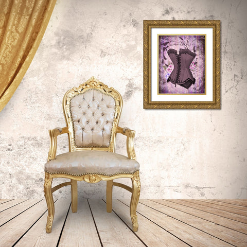 Corsetiere Deux Gold Ornate Wood Framed Art Print with Double Matting by Lavoie, Tina