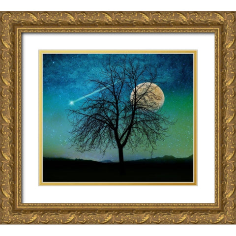 Opalescent Sky Gold Ornate Wood Framed Art Print with Double Matting by Lavoie, Tina