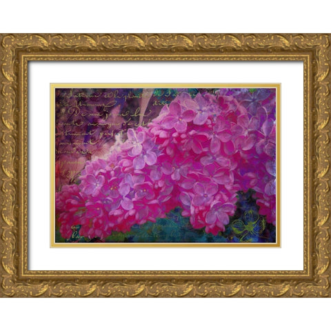 Vintage Lilacs Gold Ornate Wood Framed Art Print with Double Matting by Lavoie, Tina