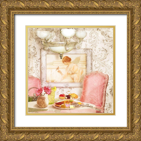 Hotel Regina Paris Tea Room Gold Ornate Wood Framed Art Print with Double Matting by Lavoie, Tina