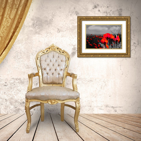 Rainy Day Symphony Gold Ornate Wood Framed Art Print with Double Matting by Lavoie, Tina
