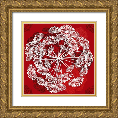 Queen Ann Pattern Gold Ornate Wood Framed Art Print with Double Matting by Lavoie, Tina