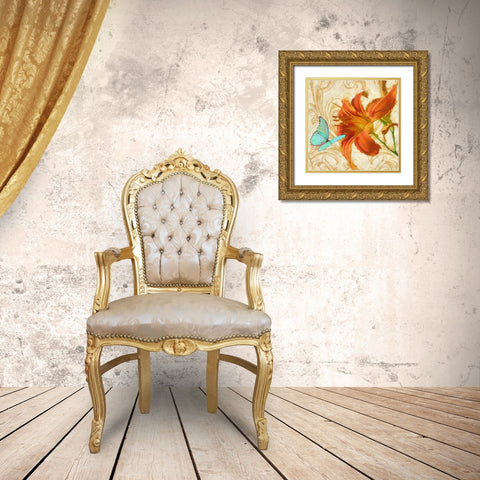 Satsuma Day Lily I Gold Ornate Wood Framed Art Print with Double Matting by Lavoie, Tina
