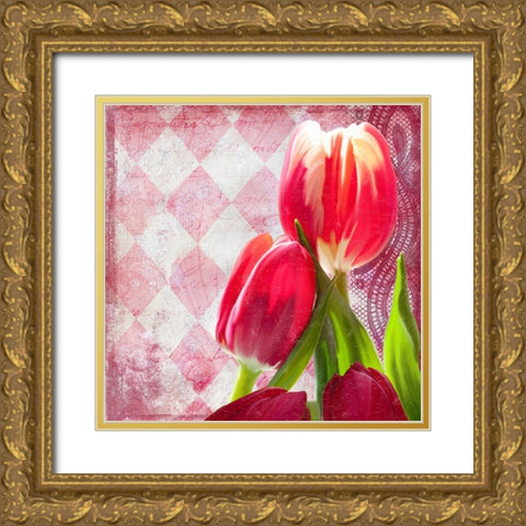 Harlequin Gold Ornate Wood Framed Art Print with Double Matting by Lavoie, Tina