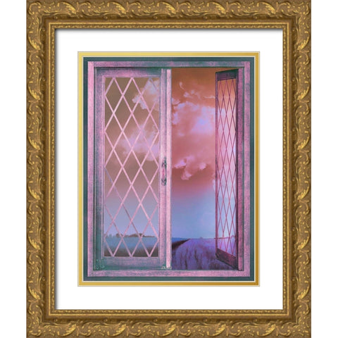 Lavender Cottage Gold Ornate Wood Framed Art Print with Double Matting by Lavoie, Tina
