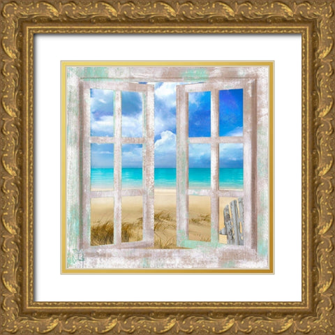 Caribbean Cottage Gold Ornate Wood Framed Art Print with Double Matting by Lavoie, Tina