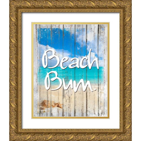 Beach Bum Gold Ornate Wood Framed Art Print with Double Matting by Lavoie, Tina