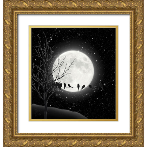 Moon Bath I Gold Ornate Wood Framed Art Print with Double Matting by Lavoie, Tina