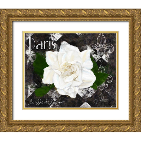 Paris La Vill De Lâ€™amour Gold Ornate Wood Framed Art Print with Double Matting by Lavoie, Tina