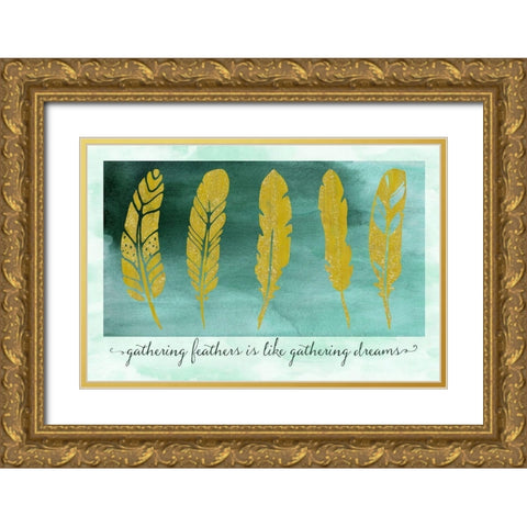 Gathering Feathers Gold Ornate Wood Framed Art Print with Double Matting by Lavoie, Tina