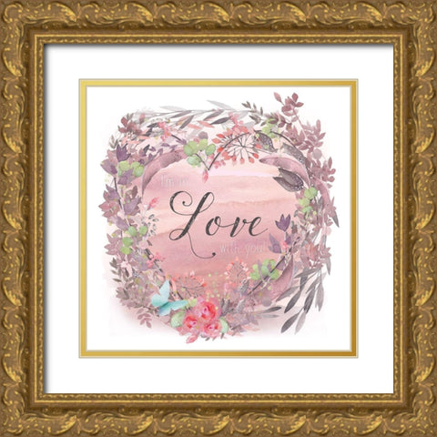 Love Gold Ornate Wood Framed Art Print with Double Matting by Lavoie, Tina
