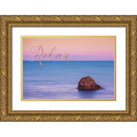 Relax Gold Ornate Wood Framed Art Print with Double Matting by Lavoie, Tina