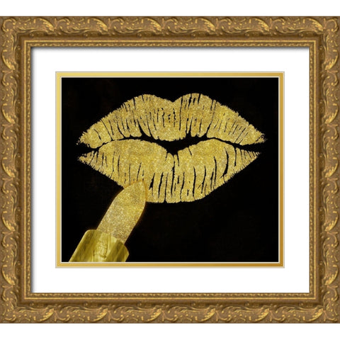 Stardust Kiss Gold Ornate Wood Framed Art Print with Double Matting by Lavoie, Tina