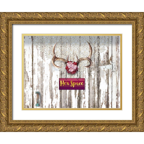 Her Space Santa Fe Cottage Style Gold Ornate Wood Framed Art Print with Double Matting by Lavoie, Tina