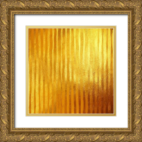 Stripes D Or Gold Ornate Wood Framed Art Print with Double Matting by Lavoie, Tina