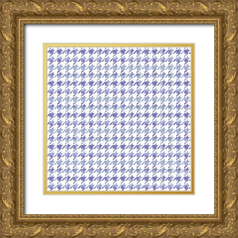 Purple Watercolor Houndstooth Gold Ornate Wood Framed Art Print with Double Matting by Lavoie, Tina