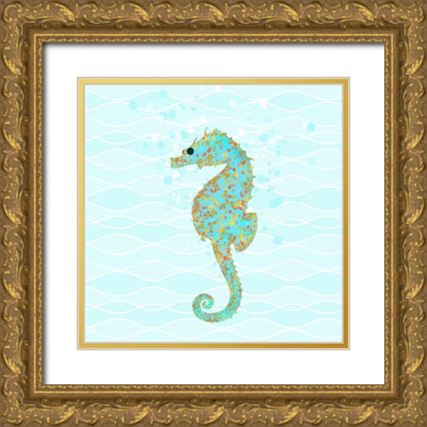 Stanley Seahorse Gold Ornate Wood Framed Art Print with Double Matting by Lavoie, Tina