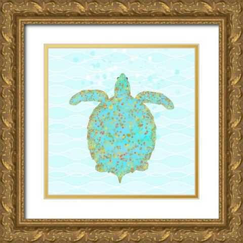 Tucker Turtle Gold Ornate Wood Framed Art Print with Double Matting by Lavoie, Tina