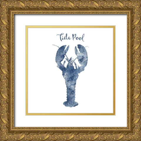 Lobster Tide Pool Gold Ornate Wood Framed Art Print with Double Matting by Lavoie, Tina