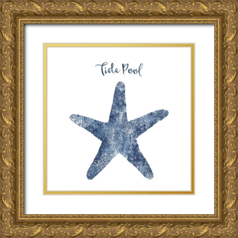 Starfish Tide Pool Gold Ornate Wood Framed Art Print with Double Matting by Lavoie, Tina