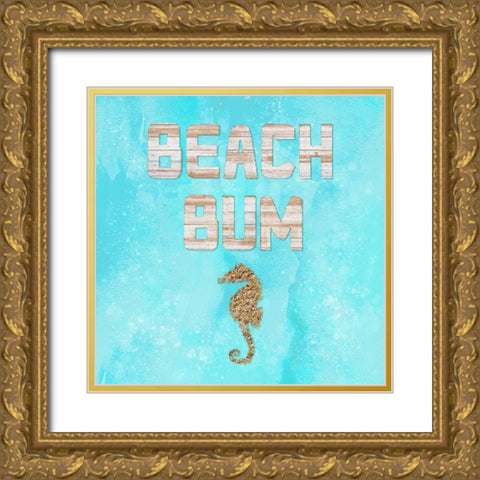 Beach House Beach Bum Gold Ornate Wood Framed Art Print with Double Matting by Lavoie, Tina