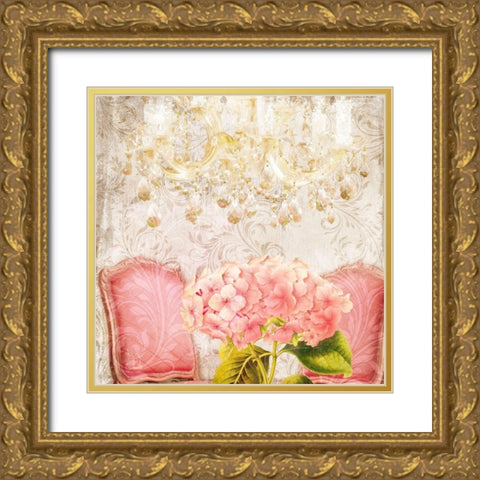 Hotel Regina Paris South Salon circa 1900 Gold Ornate Wood Framed Art Print with Double Matting by Lavoie, Tina