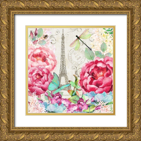 Le Printempsa Paris Gold Ornate Wood Framed Art Print with Double Matting by Lavoie, Tina