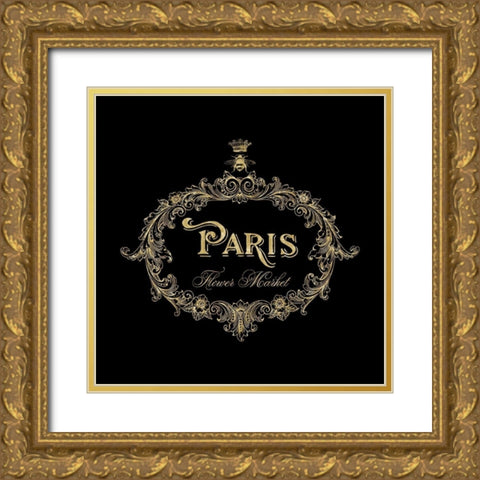 Paris Flower Market In Gold Gold Ornate Wood Framed Art Print with Double Matting by Lavoie, Tina