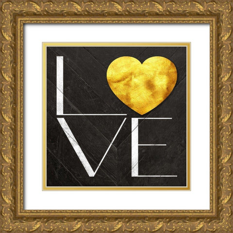 Rustic Love Gold Ornate Wood Framed Art Print with Double Matting by Lavoie, Tina