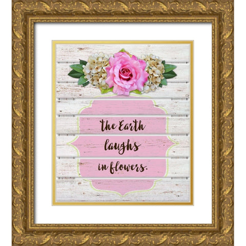 The Earth Laughs In Flowers Gold Ornate Wood Framed Art Print with Double Matting by Lavoie, Tina