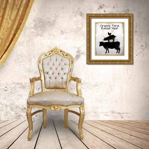 Organic Farm Raised Meat Gold Ornate Wood Framed Art Print with Double Matting by Lavoie, Tina
