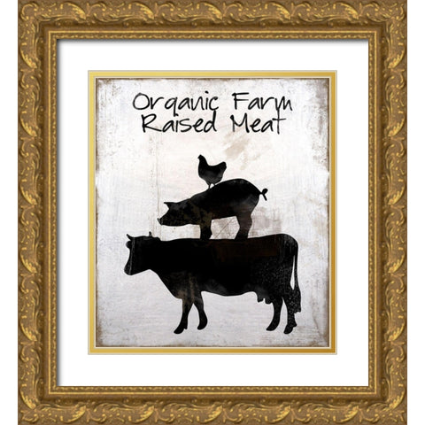 Organic Farm Raised Meat Gold Ornate Wood Framed Art Print with Double Matting by Lavoie, Tina