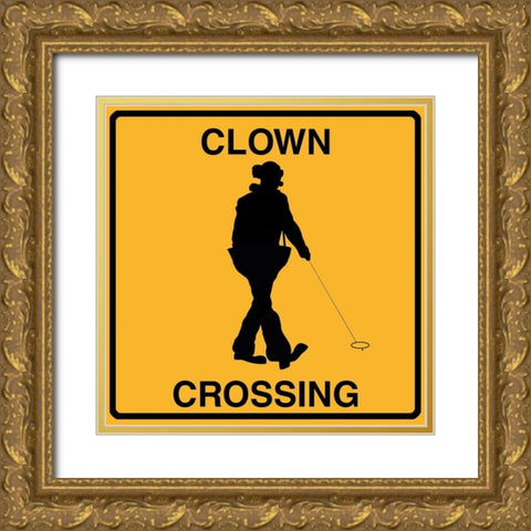Clown Crossing Gold Ornate Wood Framed Art Print with Double Matting by Lavoie, Tina