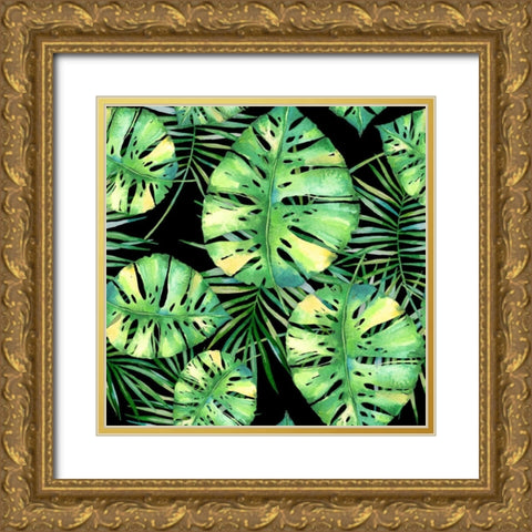 Tropics Noir Gold Ornate Wood Framed Art Print with Double Matting by Lavoie, Tina