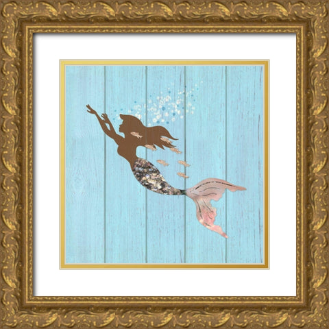 Swimming With The Fishes I Gold Ornate Wood Framed Art Print with Double Matting by Lavoie, Tina