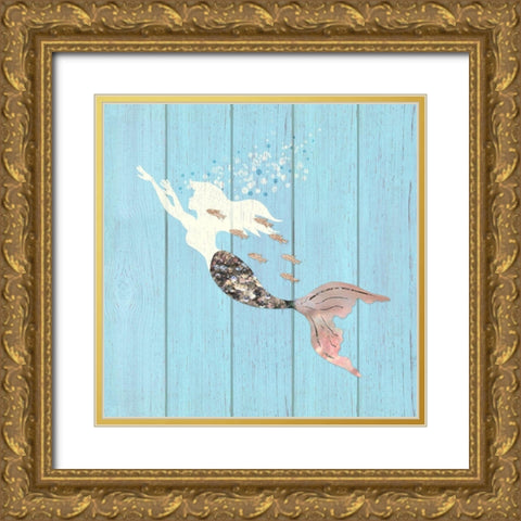 Swimming With The Fishes II Gold Ornate Wood Framed Art Print with Double Matting by Lavoie, Tina