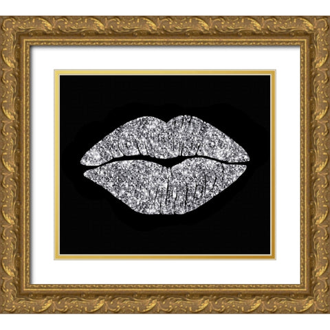Silver Glitter Kiss Gold Ornate Wood Framed Art Print with Double Matting by Lavoie, Tina