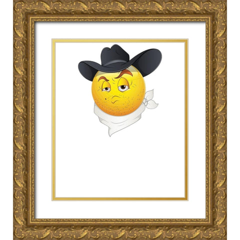 Born To Be A Cowboy Tee Gold Ornate Wood Framed Art Print with Double Matting by Lavoie, Tina