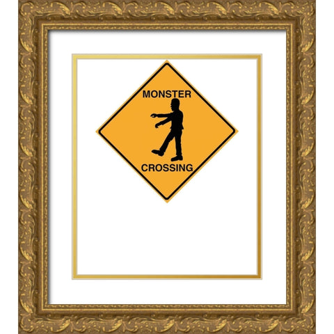 Monster Crossing Tee Gold Ornate Wood Framed Art Print with Double Matting by Lavoie, Tina
