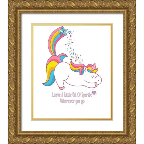 Leave A Little Bit Of Sparkle 2 Tee Gold Ornate Wood Framed Art Print with Double Matting by Lavoie, Tina