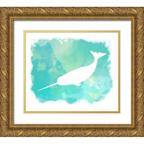 Heart of the Sea Narwhal Gold Ornate Wood Framed Art Print with Double Matting by Lavoie, Tina