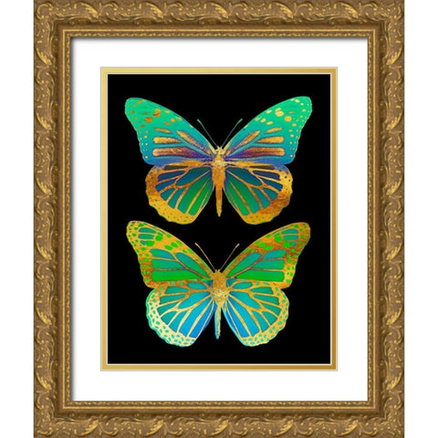 Danaus Plexippus Psychedelicus II Gold Ornate Wood Framed Art Print with Double Matting by Lavoie, Tina