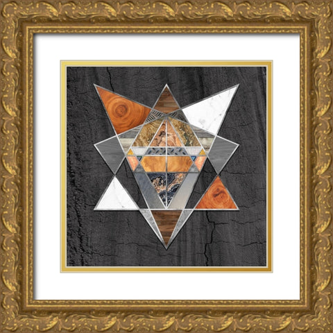 Rustic Geometry I Gold Ornate Wood Framed Art Print with Double Matting by Lavoie, Tina