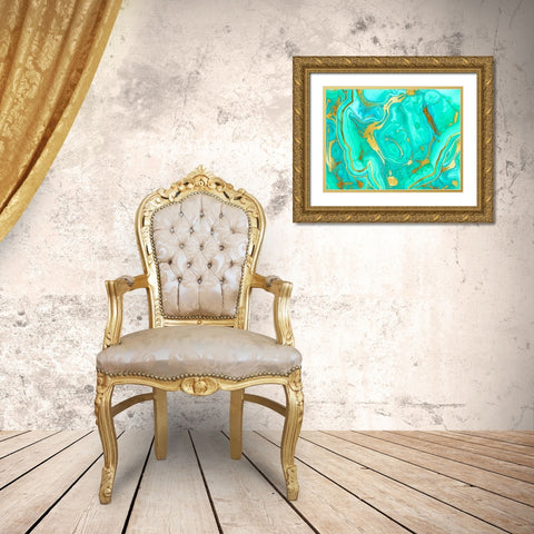 Geode 52 Gold Ornate Wood Framed Art Print with Double Matting by Lavoie, Tina