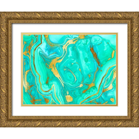 Geode 52 Gold Ornate Wood Framed Art Print with Double Matting by Lavoie, Tina