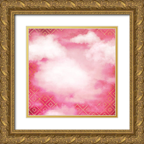 Geometric Clouds Gold Ornate Wood Framed Art Print with Double Matting by Lavoie, Tina