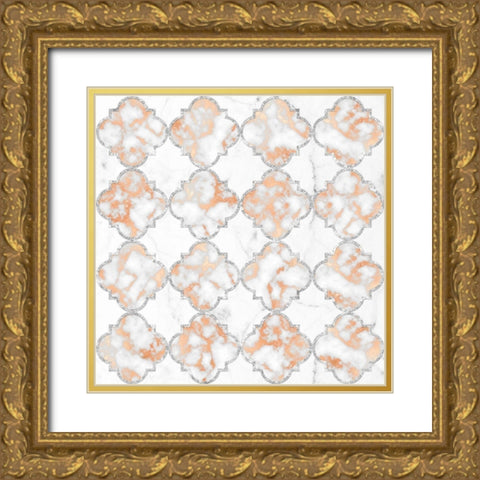 Silver and Marble Arabesque Gold Ornate Wood Framed Art Print with Double Matting by Lavoie, Tina