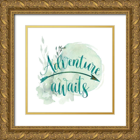 Adventure Awaits Gold Ornate Wood Framed Art Print with Double Matting by Lavoie, Tina